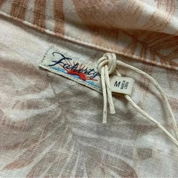 NEW Faherty Linen Paradise Cove Palm Print Top size Medium - Picture 4 of 7